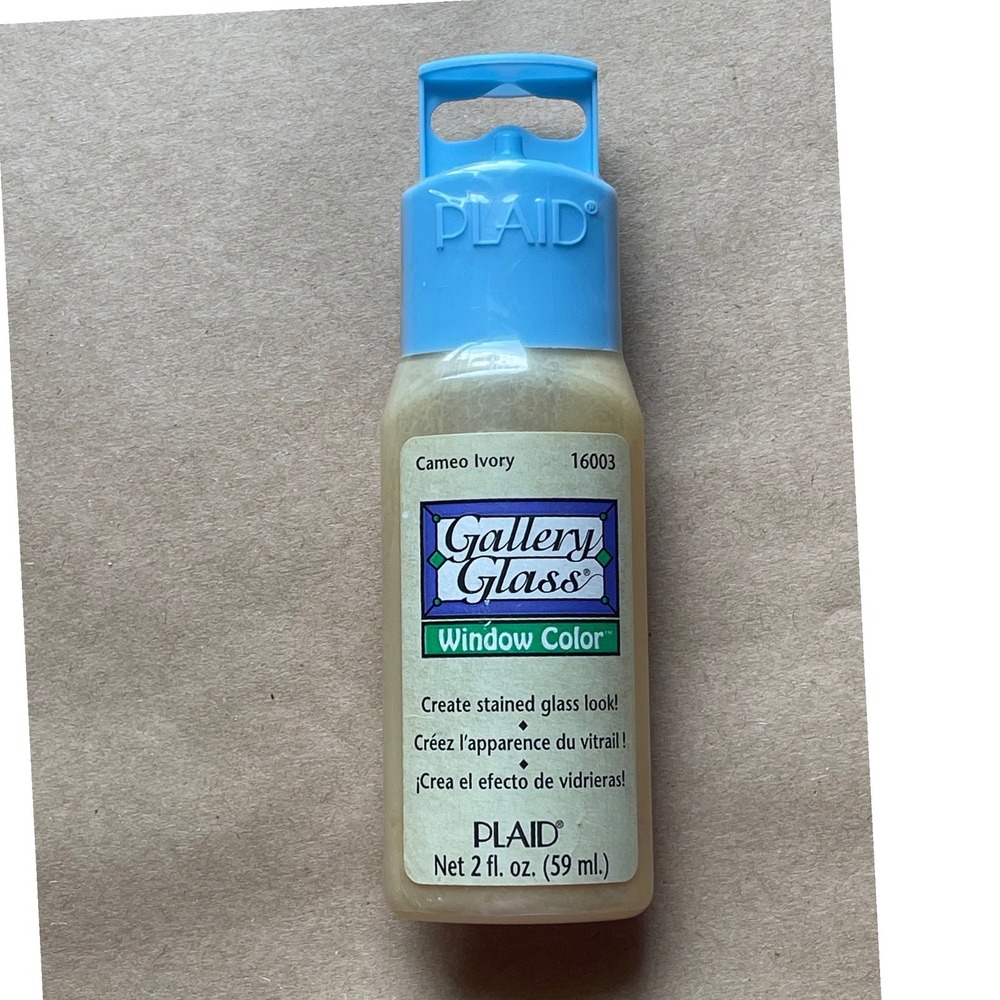 Plaid Gallery Glass Window Color Cameo Ivory 16003 Stained Glass Paint 2oz 59ml